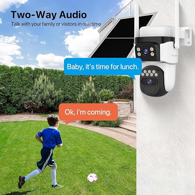 VSTARCAM 2K Dual Lens Security Camera Outdoor WiFi Camera for Home Security Home Survaillance Outdoor, 2.4G WiFi PTZ 2-Way Audio Auto Tracking Night Vision 360° View Cloud/SD Storage IP66 Weatherproof