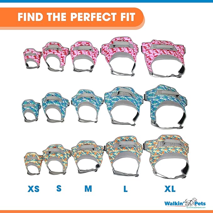Walkin’ Warrior No Pull Dog Harness, Adjustable Straps for Custom Fit, Compatible with Dog Wheelchair, Breathable Mesh Lining for Comfort Pink Camouflage