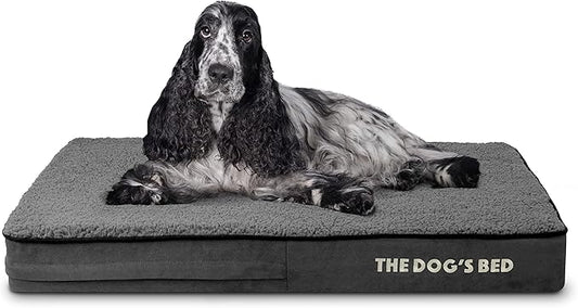 The Dog’s Bed Orthopedic Memory Foam Dog Bed Dark Grey Plush Medium, Pain Relief for Arthritis, Hip & Elbow Dysplasia, Post Surgery, Lameness Supportive, Waterproof Washable Cover, Veterinary Approved
