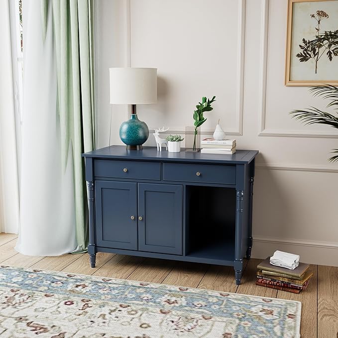 Pet Litter Box Enclosure, Hidden Litter Box Furniture with Storage Shelf, Indoor Cat House with 2 Drawers, Wooden Cat Washroom Modern Console, Pet Storage Cabinet, Fit Most of Litter Box