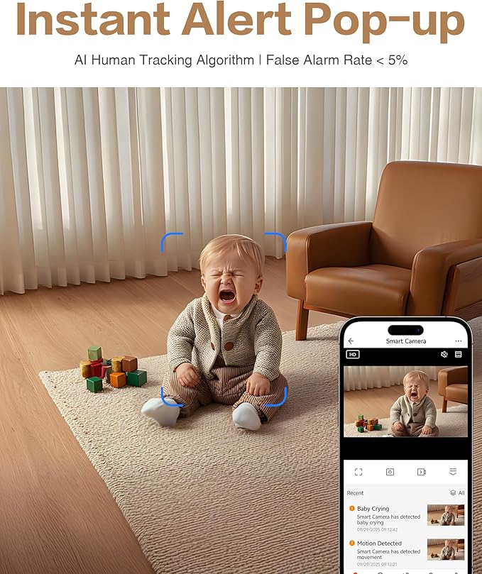 NGTeco Two Way Video Calling Camera, Elderly Baby Pet Monitor 4MP HD Indoor, Dual-Band WiFi (2.4/5GHz), 2.8" Screen, One-Touch Call, Motion Detection & Physical Lens Cover