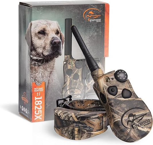 SportDOG Brand WetlandHunter 1825X Camouflage Remote Trainer - Rechargeable Dog Training Collar with Static, Vibrate, and Tone - 1 Mile Range - SD-1825XCAMO