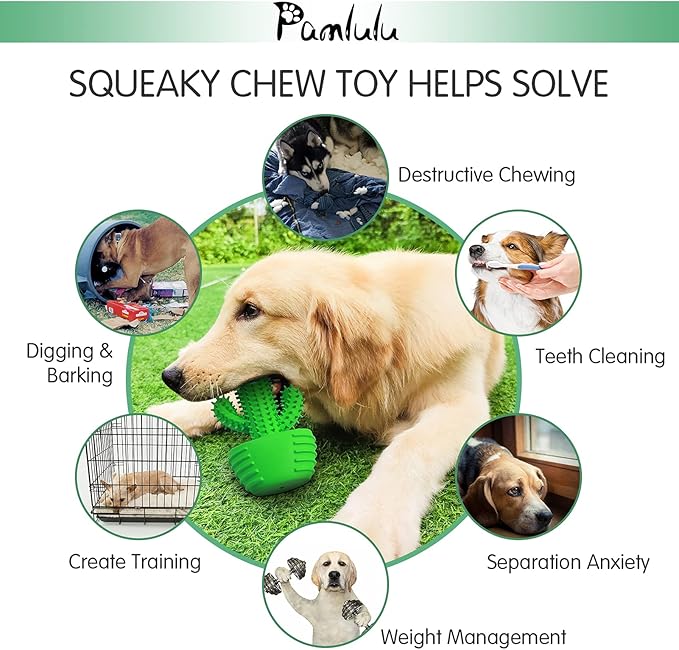 Dog Chew Toys Dog Toothbrush Stick Teeth Cleaning Brush Dental for Medium Large Dog, Puppy Christmas Easter Birthday Gifts, Outdoor Squeaky Toys for Aggressive Chewers Interactive Tough Toys