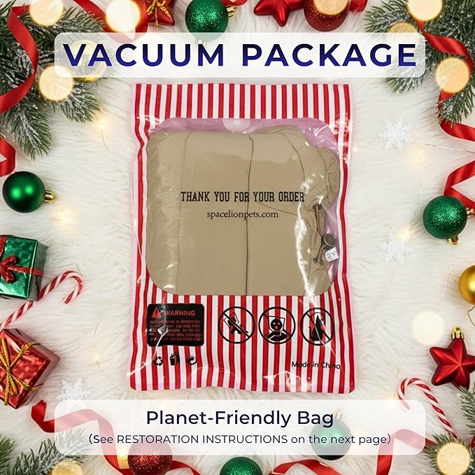 SPACE LION Dog Puffer Jacket, Down Winter Coat, Durable Outdoor Coat for Cold and Windy Conditions, Lightweight & Adjustable Fit Coats for Medium Dogs, (Black, Size14/L)