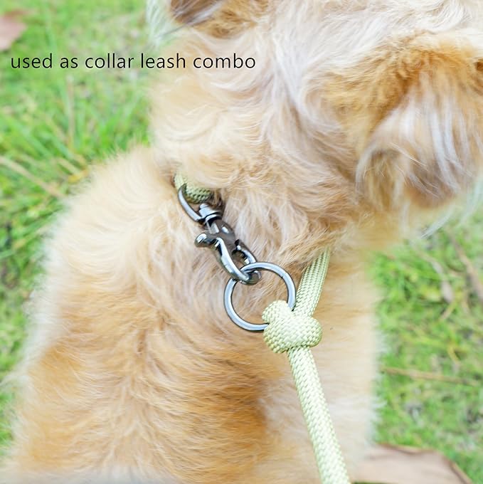 8FT Hands Free Dog Rope Leash, Waist Body Running Leash for Dog Walking (Beige, 8FTx10MM)