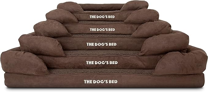 The Dog’s Bed Orthopedic Dog Bed Medium Brown Plush, Premium Memory Foam, Pain Relief: Arthritis, Hip & Elbow Dysplasia, Post Surgery, Lameness, Waterproof Washable Cover, Veterinary Approved