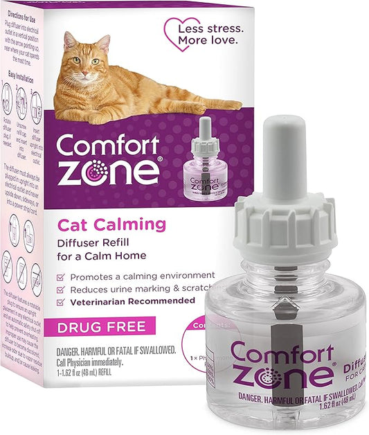 Comfort Zone 1 Pack Cat Calming Diffuser Refills; 30-Day Refills; Pheromones Help Cat Anxiety
