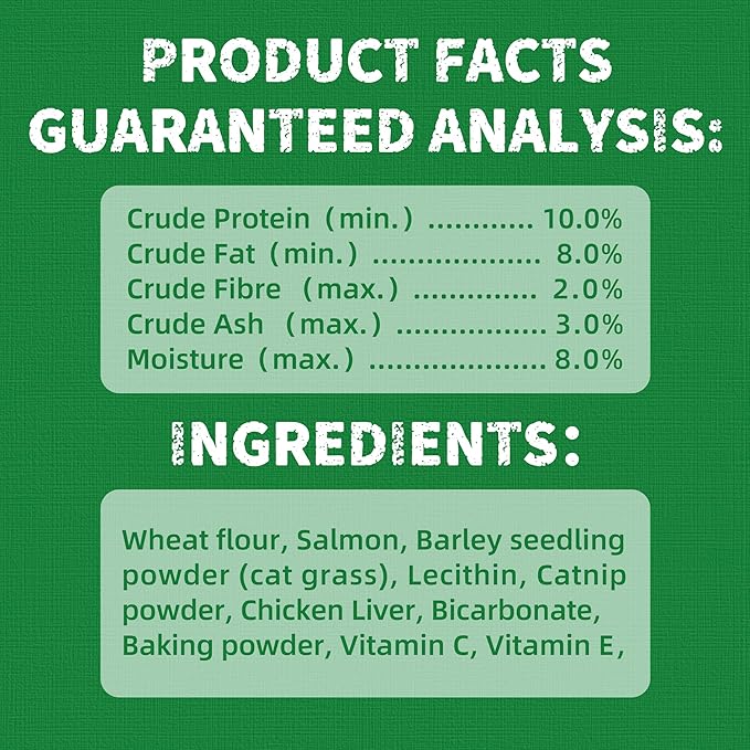 Just Try 13.4 OZ Cat Treats for Indoor Cats Hairball Control Natural Salmon Healthy Cat Grass Treats Kitten Snacks Training Biscuits Catnip for Cats Dental Care