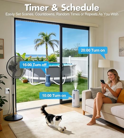 Smart Plug Mini, WiFi Socket Works with 2.4GHz Network Only, App Controlled Outlet with Timer & Group Controller for Home, FCC Certified Smart Life Plugs Supports Alexa & Google Home