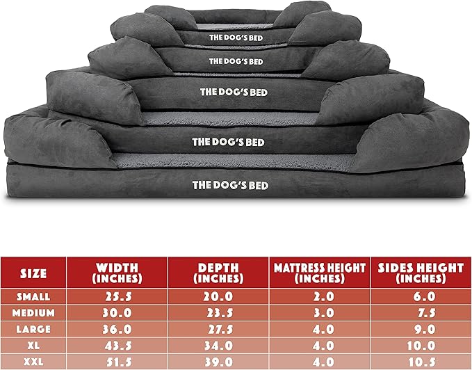 The Dog’s Bed, Medium Grey Plush Memory Foam, Pain Relief: Arthritis, Hip & Elbow Dysplasia, Post Surgery, Lameness, Supportive, Calming, Washable Cover, Veterinary Approved