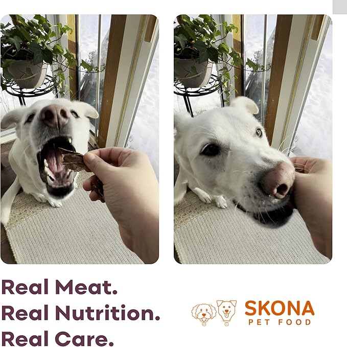 Skona PetFood Beef Liver Jerky Dog & Cat Treats, Single-Ingredient, High Protein Training Snacks, Natural & Healthy, USA Made, Supports Digestion, Energy & Shiny Coat, Rich in Nutrients, 4oz