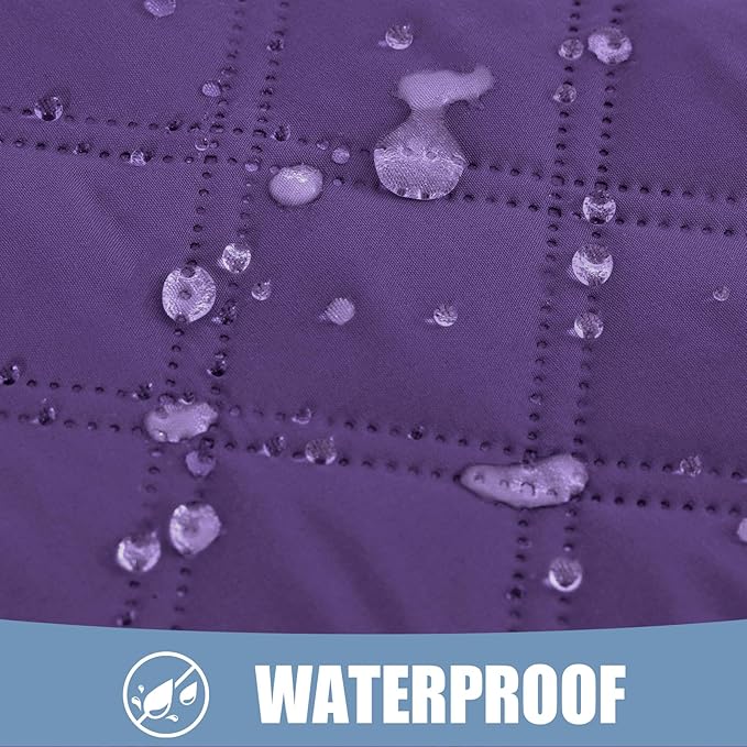 Smiry Waterproof Dog Bed Cover Pet Blanket, Soft Washable Dog Blanket for Furniture Bed Couch Sofa Reversible, Checkered (30"x53", Purple/Purple)