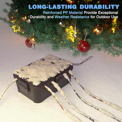 Flemoon Outdoor Electrical Box Waterproof, IP54 Waterproof Extension Cord Cover, Protect Outlet, Plug, Socket, Timer, Power Strip, Holiday Light, Large Weatherproof Connection Box, Brown