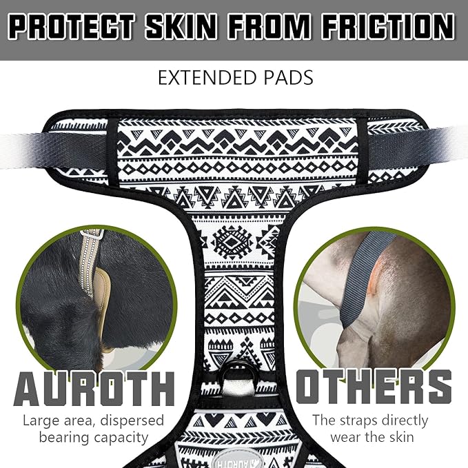 AUROTH Tactical Dog Harness for Large Dogs No Pull Adjustable Pet Harness Reflective K13 Working Training Easy Control Pet Vest Military Service Dog Harnesses