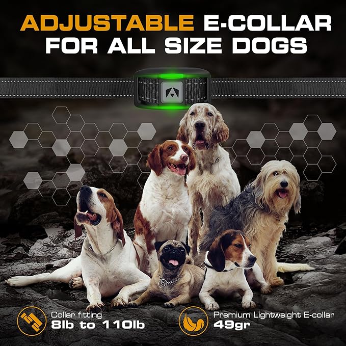 INVIROX 2026 Edition Dog Training Collar, 123 Levels for Reactive or Stubborn Dogs, 1100yd Long-Range E Collar, Waterproof Rechargeable System with Manual Bark Control for Large Dogs