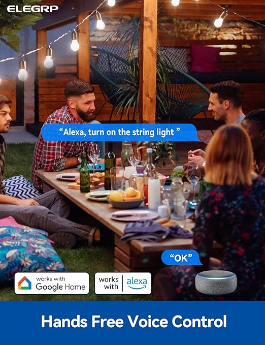 ELEGRP PQR20 Outdoor Smart Plug Waterproof IP66, WiFi Plug with 2 Individually Sockets, Compatible with Alexa & Google Assistant, Smart Outdoor Outlet for String Lights, UL Certified, 2 Pack, Grey