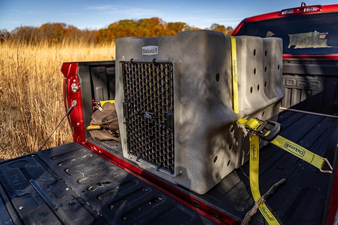 Dakota 283 Canine Rough and Tough Economy Dog Crate w/ Removable Two-Way Door - Heavy Duty Outdoor Kennel for Large Breed Dogs (Sandstone, Large)