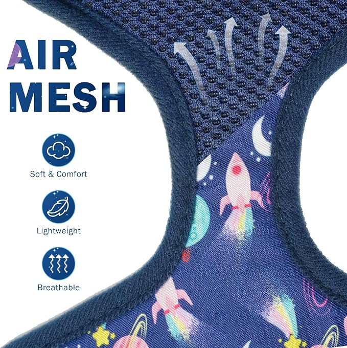 SCENEREAL Small Dog Harness Collar and Leash Set, Adjustable No Pull Pet Harnesses, No Chock Soft Mesh Step in Vest for Doggie Puppy Medium Dogs Cats Girl or Boy,Chihuahua, Yorkie, Outdoor Walking