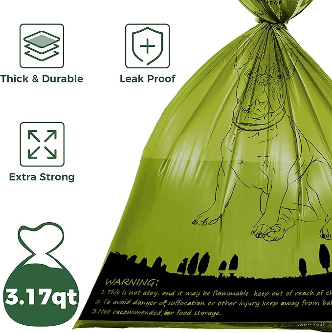 ATIFBOP Biodegradable Dog Poop Bags 150 Count 10 Rolls with Dispenser, Thicken and Leak Proof Poop Bag Holders for Leashes(Scented)