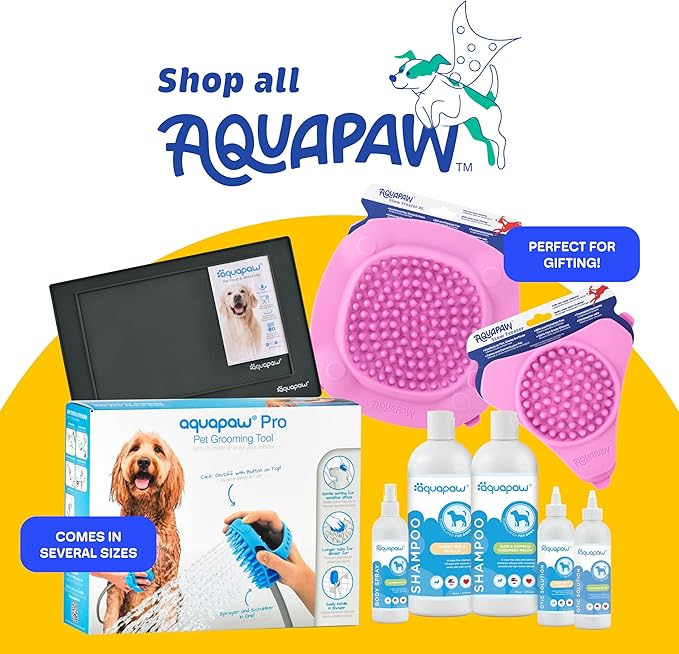 Aquapaw Lick Mat for Dogs 2-Pack XL & Small, Suction Cup Dog Slow Feeder Pad & Licking Mat for Peanut Butter Treats – Calming Dog Bathing Aid, Stress Relief & Mental Stimulation for All Breeds - Pink