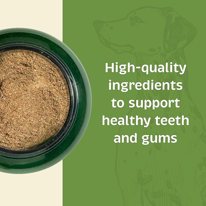 Spirited Paw Dental for Cats & Dogs - Teeth Support Powder for Dogs & Cats - Pet Health Supplements with Calcium & Fresh Breath Support - Dental Care for Plaque & Tartar - 165 g