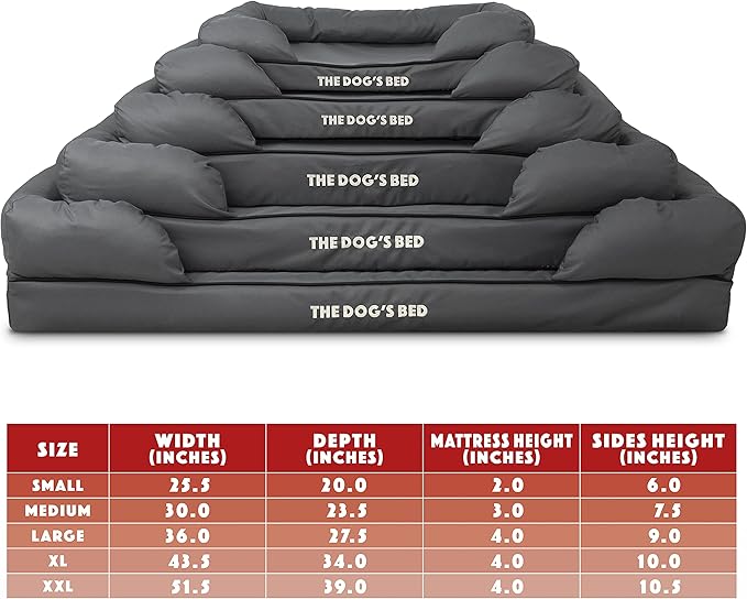 The Dog’s Bed, Dog Bed XXL Grey, Memory Foam, Pain Relief: Arthritis, Hip & Elbow Dysplasia, Post Surgery, Lameness, Supportive, Calming, Waterproof Washable Cover, Veterinary Approved