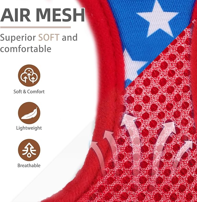 PUPTECK Adjustable Dog Harness Collar and Leash Set Step in No Pull Pet Harness for Small Medium Dogs Puppy and Cats Outdoor Walking Running, Soft Mesh Padded Reflective Vest Independence Harnesses