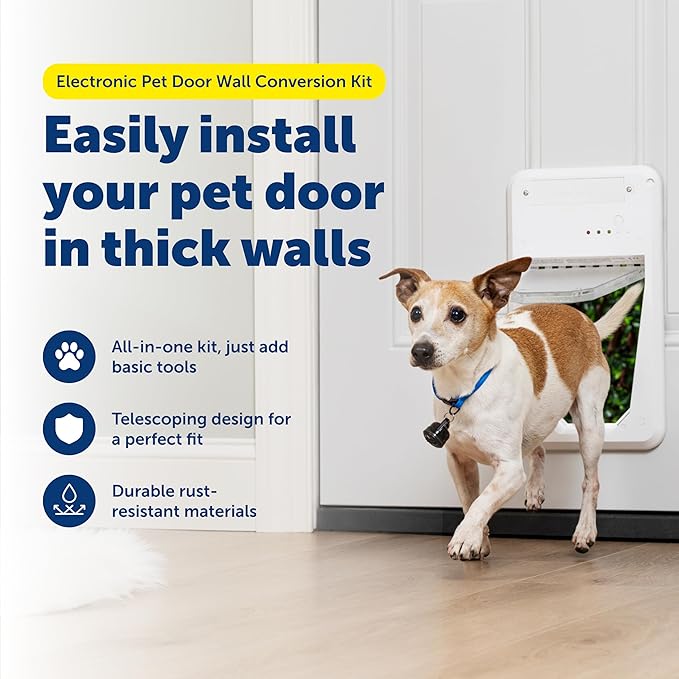 PetSafe Electronic Pet Door Wall Conversion Kit - Easy Installation - Telescoping Installation - Adjustable Entry Frame - Durable Wall Door Passage Kit