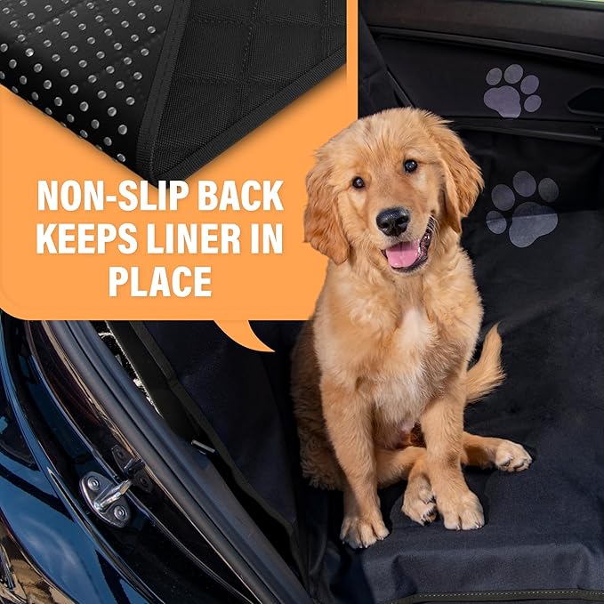 Active Pets XL Waterproof Hammock Large Car Seat Cover, Fits SUVs Trucks Big Sedans, Secure Convertible Travel Bed Protects Backseat Cargo from Dog Puppy Pet Water Food Drool Urine, Black