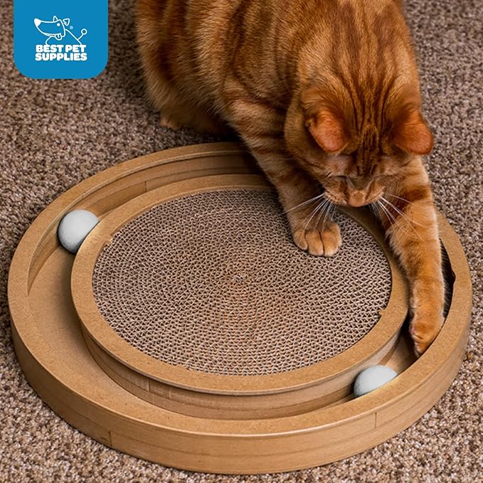 Best Pet Supplies Catify Cat Scratcher, Fun Interactive Scratchers, Posts, Poles, Claw Safe, Furniture Saver Indoor Play Support Natural Cat Behaviors Heavy Duty - Scratch & Spin