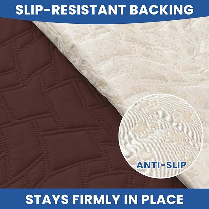 Waterproof Dog Bed Cover Pet Blanket, Soft Couch Cover for Dogs Washable, Non-Slip Dog Blanket Protect Furniture Couch Sofa Car for Puppy Large Dogs Cat (82x102 Inch, Coffee)