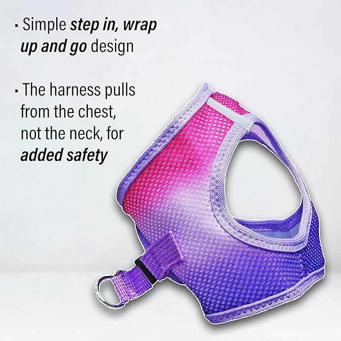 Doggie Design Dog Harness - No Choke Dog Harness, Dog Vest, Mesh Polyester, Pet Harness, Simple Step in and Go Design, Harness for Dog - Raspberry Sundae, XL