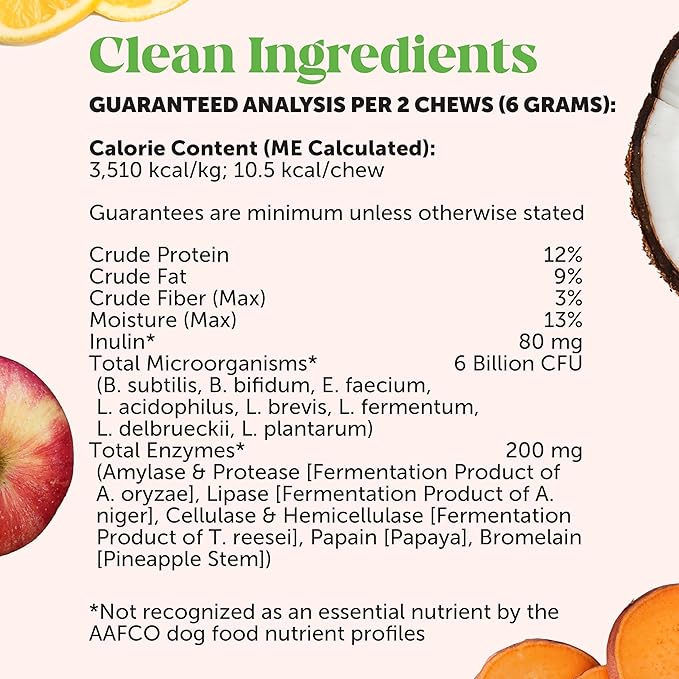 Pet Honesty Probiotics for Dogs - Digestive Enzymes Promotes Gut Health, Dog Probiotics for Bowel Support, Fiber for Regularity, Prebiotics for Immune Health & Gut Flora (Pumpkin, 90 ct)