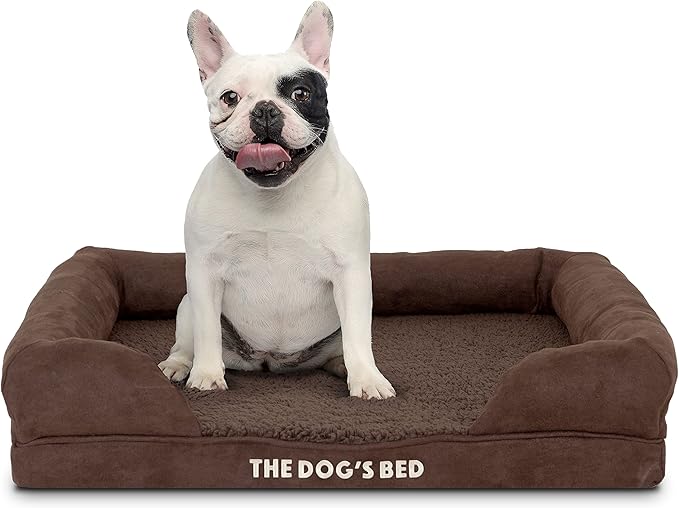 The Dog’s Bed Orthopedic Dog Bed Medium Brown Plush, Premium Memory Foam, Pain Relief: Arthritis, Hip & Elbow Dysplasia, Post Surgery, Lameness, Waterproof Washable Cover, Veterinary Approved
