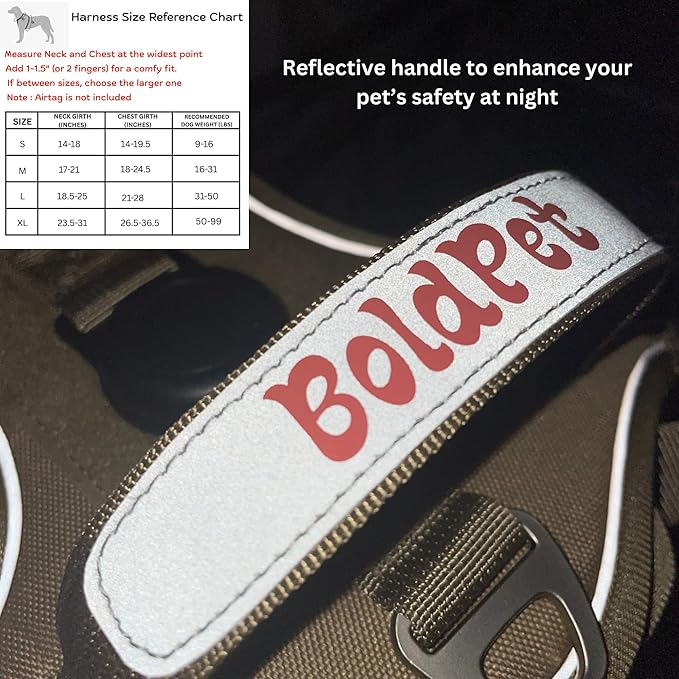 Dog Harness with Airtag Holder and Leash Set-Premium Oxford Breathable Material- Durable Reflective Airtag Dog Harness and Leash Set for Small, Medium, Large and X Large Dogs