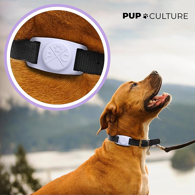 Pup Culture AirTag Collar | Protective Dog AirTag Holder - Track Pets Using Apple AirTag Technology