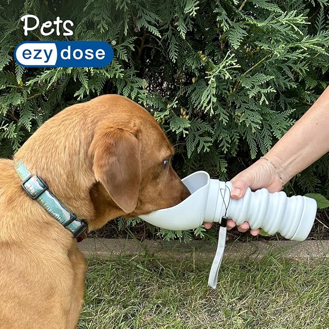 EZY DOSE Collapsible Pet Water Bottle, Portable Dog Water Dispenser for Travel, Leak-Proof, BPA-Free, Foldable Dog Water Bottle with Attached Bowl, Ideal for Hiking, Walking, and Outdoor Adventures
