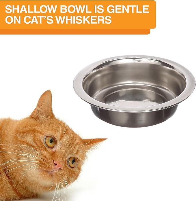 Neater Feeder Deluxe Mess Proof Cat Bowls Elevated for All Breeds – Made in USA – No Spill Raised Bowls for Indoor Cats – Stainless Steel Food and Water Bowl Set, Pet Dish Feeding Station, Bronze