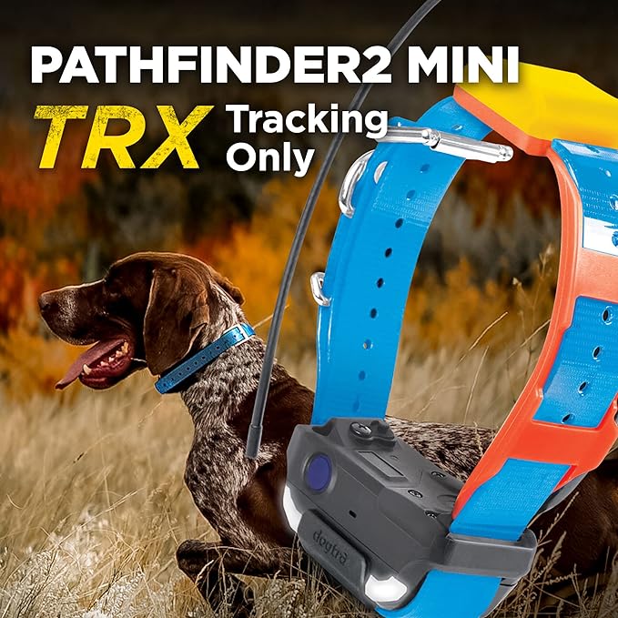 Dogtra Pathfinder 2 Mini TRX Additional Receiver Dog GPS Tracker LED Light Blue Collar SmartWatch Compatible Rechargeable Waterproof Free Offline Maps No Monthly Fee Smartphone Required