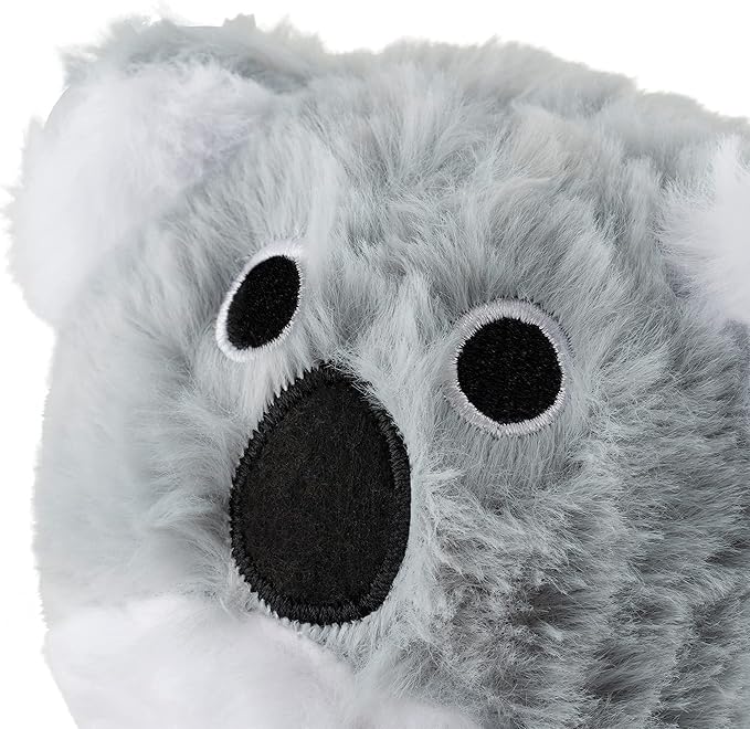 Flourish Pets 2in1 Tough Durable Dog Chew Toy with Non-Toxic BPA Free Rubber&Double Stitched Soft Fabric Exterior Squeaky Indestructible Dog Toy for Aggressive Chewers-Single Pack,Koala Prickles(4'')