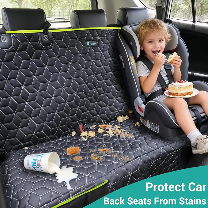 Dog Car Seat Covers for Ford f150/Ram1500/Nissan Frontier/Toyota Tacoma/GMC Canyon/Silverado, Waterproof Pet Back Seat Cover for Trucks, Scratchproof Nonslip Durable Rear Seat Cover for Dogs(Green)