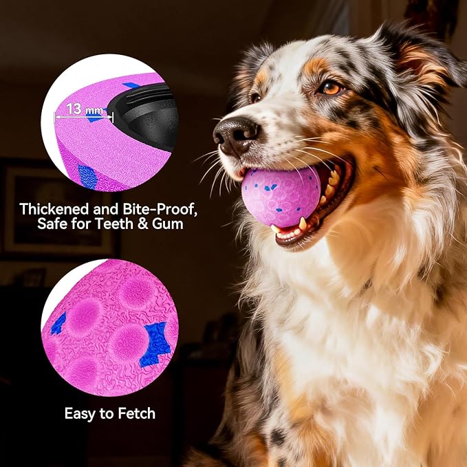 Smart Interactive Dog Toys for Aggressive Chewers, Self-Moving Chew Proof Dog Ball with Automatic Vibrating, IP54 Waterproof & E-TPU Material - Boredom & Training for Medium/Large Dogs