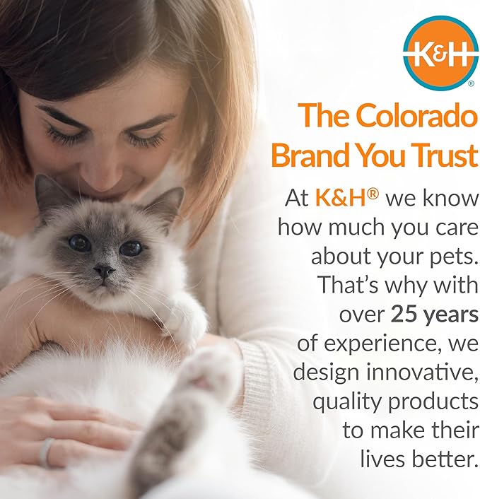 K&H Pet Products Thermal-Bowl Heated Water Bowl for Cats & Dogs Outside, Safety Listed Outdoor Heated Dog Dish for Pets, Automatic No Freeze, Anti Chew Cord - 32 Ounces Gray 12W