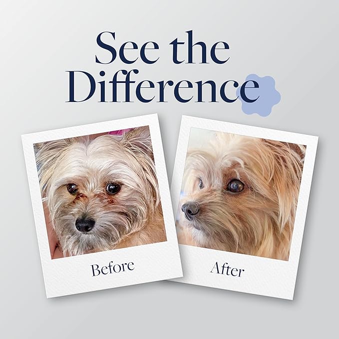 Veterinary Formula Eye Health Supplement for Dogs – Vet-Formulated Tear Stain Chews with Omega 3, Lutein & Cranberry – Smart Vitality Supports Eye Moisture, Stain Reduction & Immunity, 60 Soft Chews