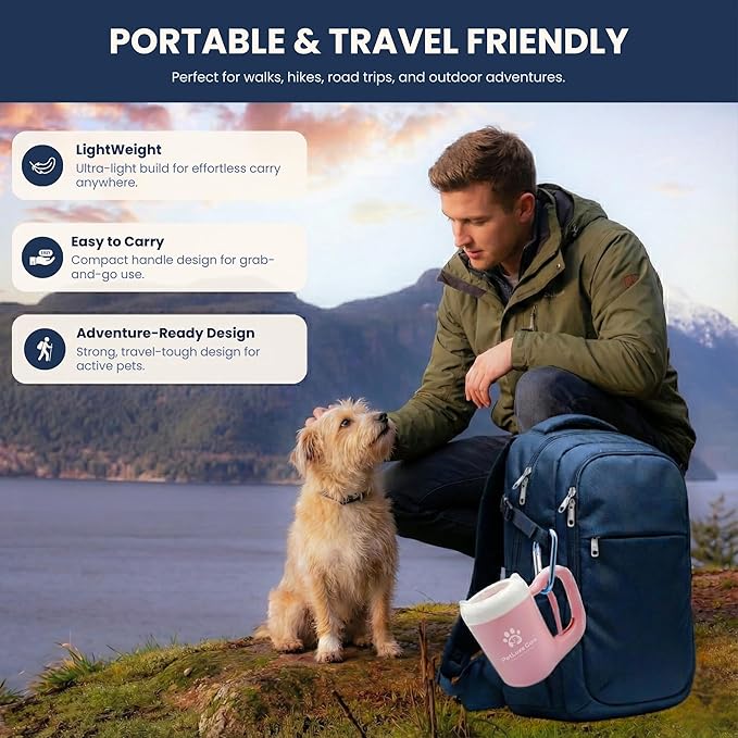 Dog Paw Washer Kit - Includes Paw Cleaner Cup, Towel, Pet Bath Brush & Moisturizing Balm - Dog Foot Washer for Muddy Paws, ideal for Small & Medium Dogs (Pink, Small)