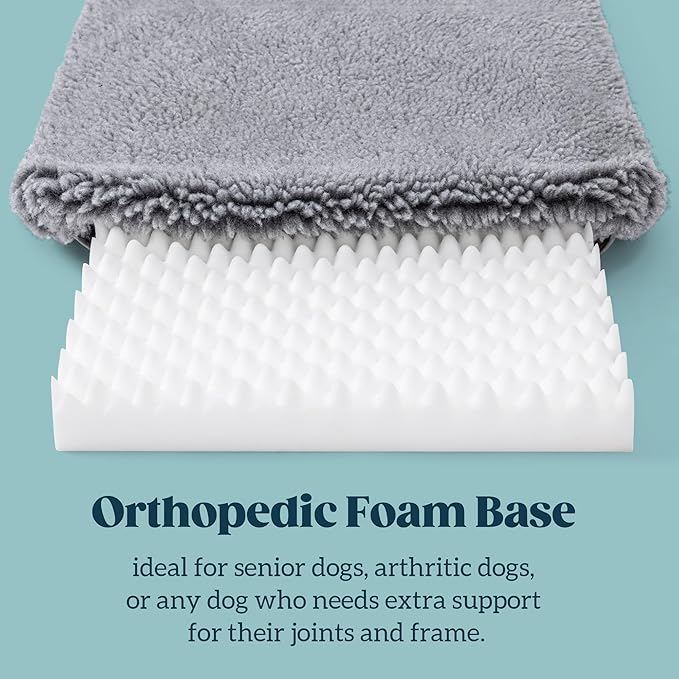 Stoutwool 4" Indestructible Dog Bed - Orthopedic Chew Proof Dog Crate Pad - Fluffy Kennel Mat for Aggressive Chewers - Ideal for Small Breeds & Fits 24-Inch Crate - 23"x16", Charcoal