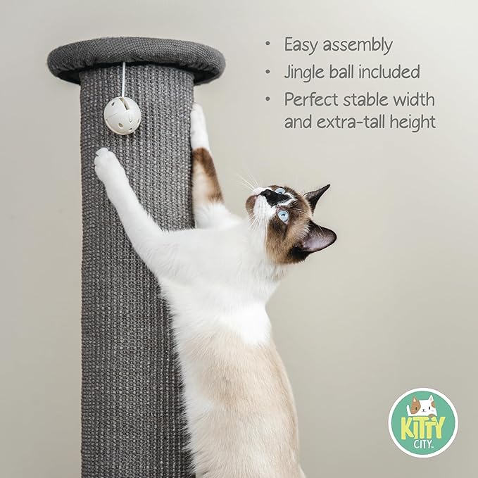 Kitty City Sisal Post Scratcher, Sisal Post (Gray)