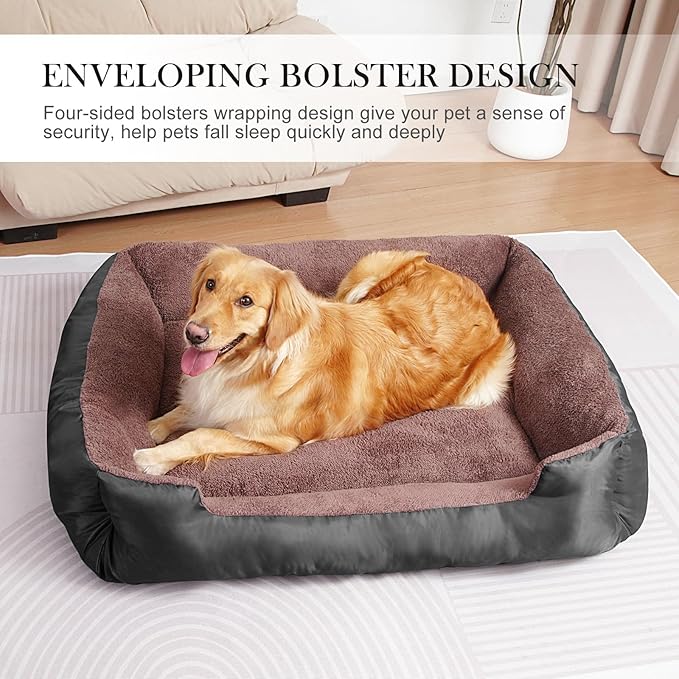 Dog Beds for Small Dogs, Small Pet Beds with Sides, Rectangle Dog Bed with Nonskid Bottom