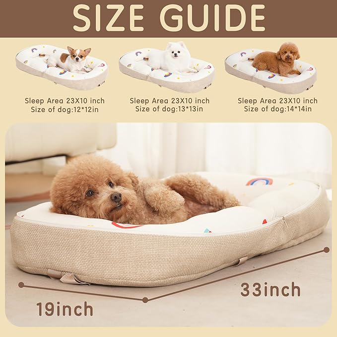 Dog Bed, Portable Couch Sofa, Converts to Backpack for Home, Camping & Travel, Washable Cover & Foldable Soft Memory Foam for Extra Small & Small Dogs, Indoor & Outdoor Use