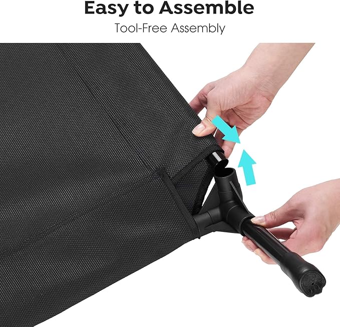 Veehoo Outdoor Elevated Dog Bed for Small Dogs, Cooling Raised Dog Cots Beds Training Platform Off Ground Hammock with Breathable Mesh, No-Slip Feet, 22"x17", Black